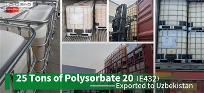 25 tonos polisorbato 20 (E432) eksportuotos į Uzbekistaną