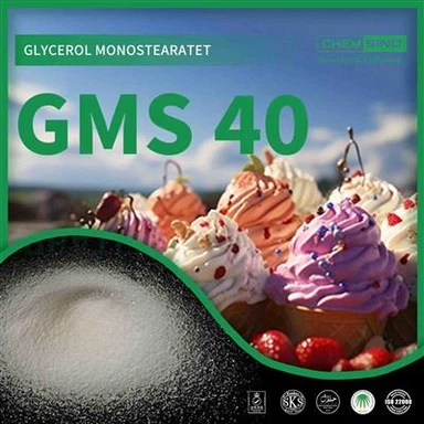 Baltieji maisto priedo milteliai CAS Nr.{0}} Glicerolio monostearatas 40 milteliai GMS 40 milteliai